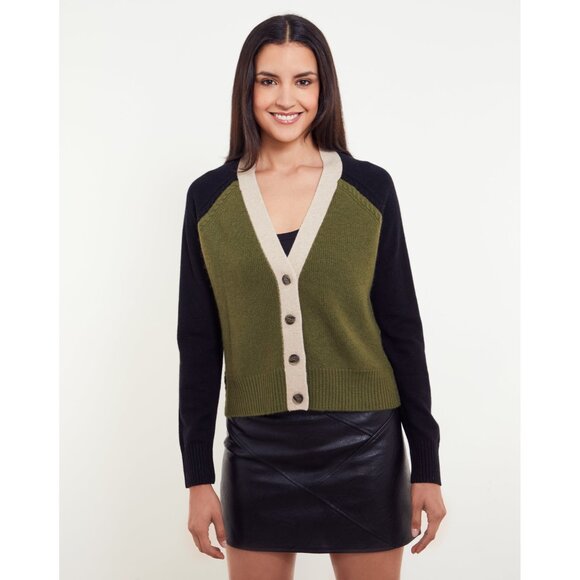 I-31. &Isla Brianna Colorblock V-Cardi Sweater Small - Picture 1 of 1